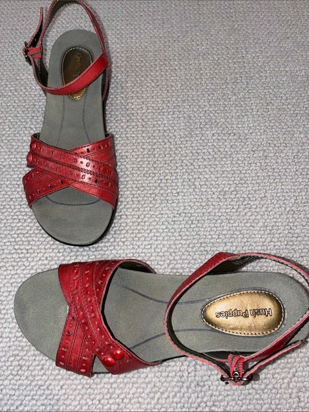 Hush Puppies Crisscross Sandals, Dark Red, Size 8, Excellent Condition - Picture 4 of 9